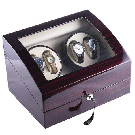 Cutie intors ceasuri automatice iUni, Watch Winder 4 + 6 spatii depozitare Mahon-Crem