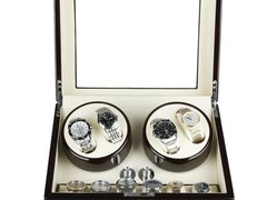 Cutie intors ceasuri automatice iUni, Watch Winder 4 + 6 spatii depozitare Mahon-Crem